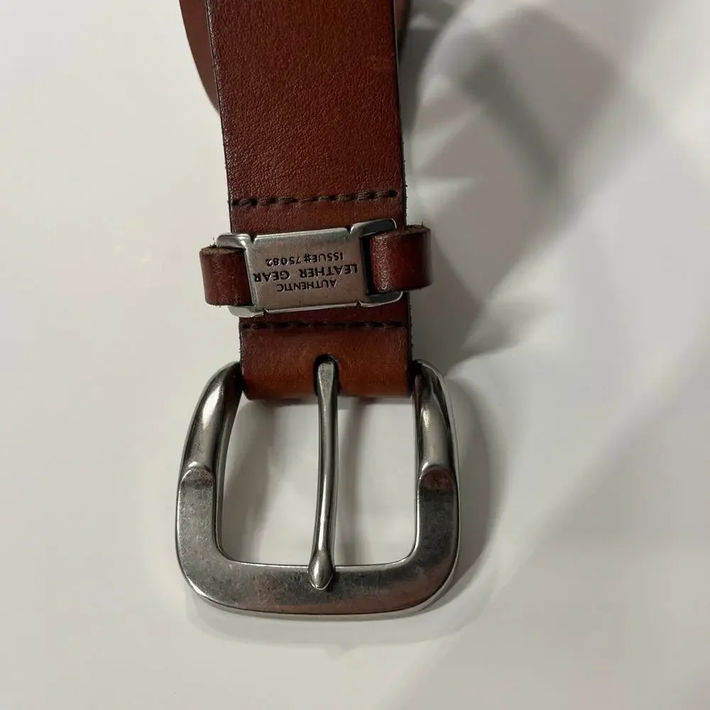 Roundtree & Yorke Full Grain‎ Leather Men’s Belt Brown Silver Buckle 100/40